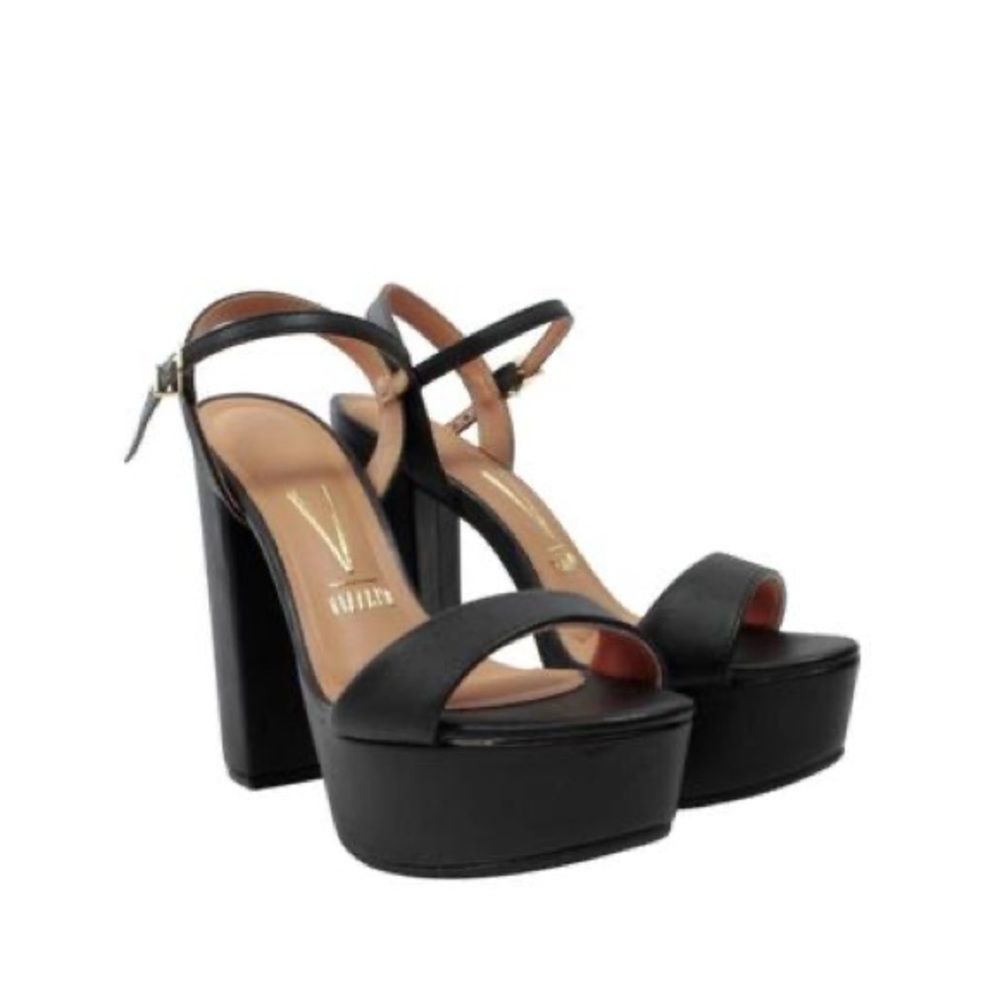 Vizzano Black Ankle Strap Block Heels - Picture 3 of 7